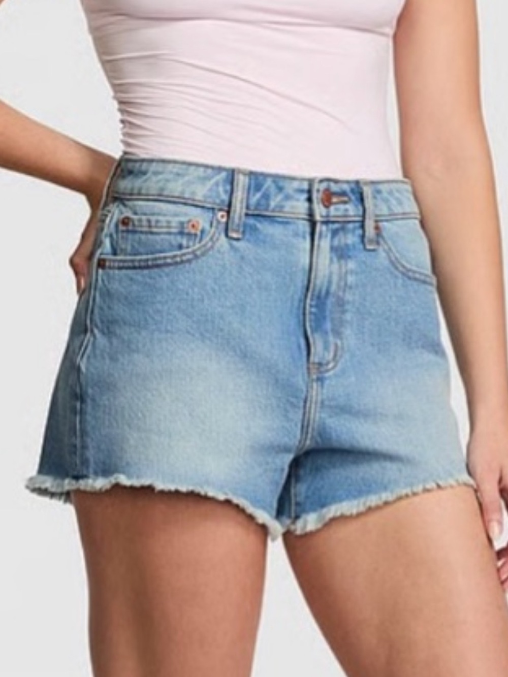 PINK Victoria's Secret Light Blue High-Rise Denim Shorts